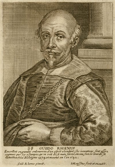 Autoritratto, tavola 29 da una serie di ritratti di artisti, inciso da Joannes Meyssens da Guido Reni